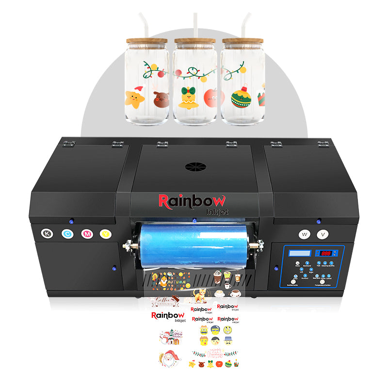 High-resolution A3 UV DTF printing on metallic and holographic films