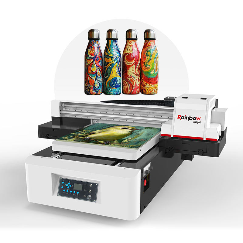 Nano 9 A1 UV Flatbed Printer—a high-performance A1 UV flatbed printer for sale. Equipped with up to 4 Epson printheads, vacuum table & vibrant printing.
