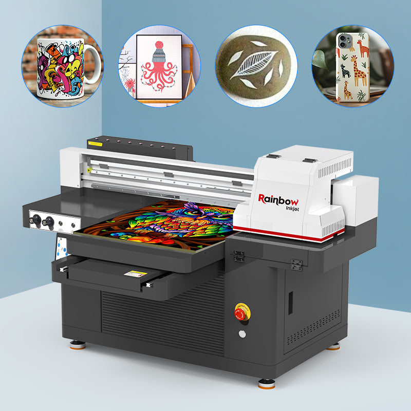 Rainbowdgt Nano 7 PRO UV printer—a sultraviolet printing machine ideal for metal, glass, and luggage
