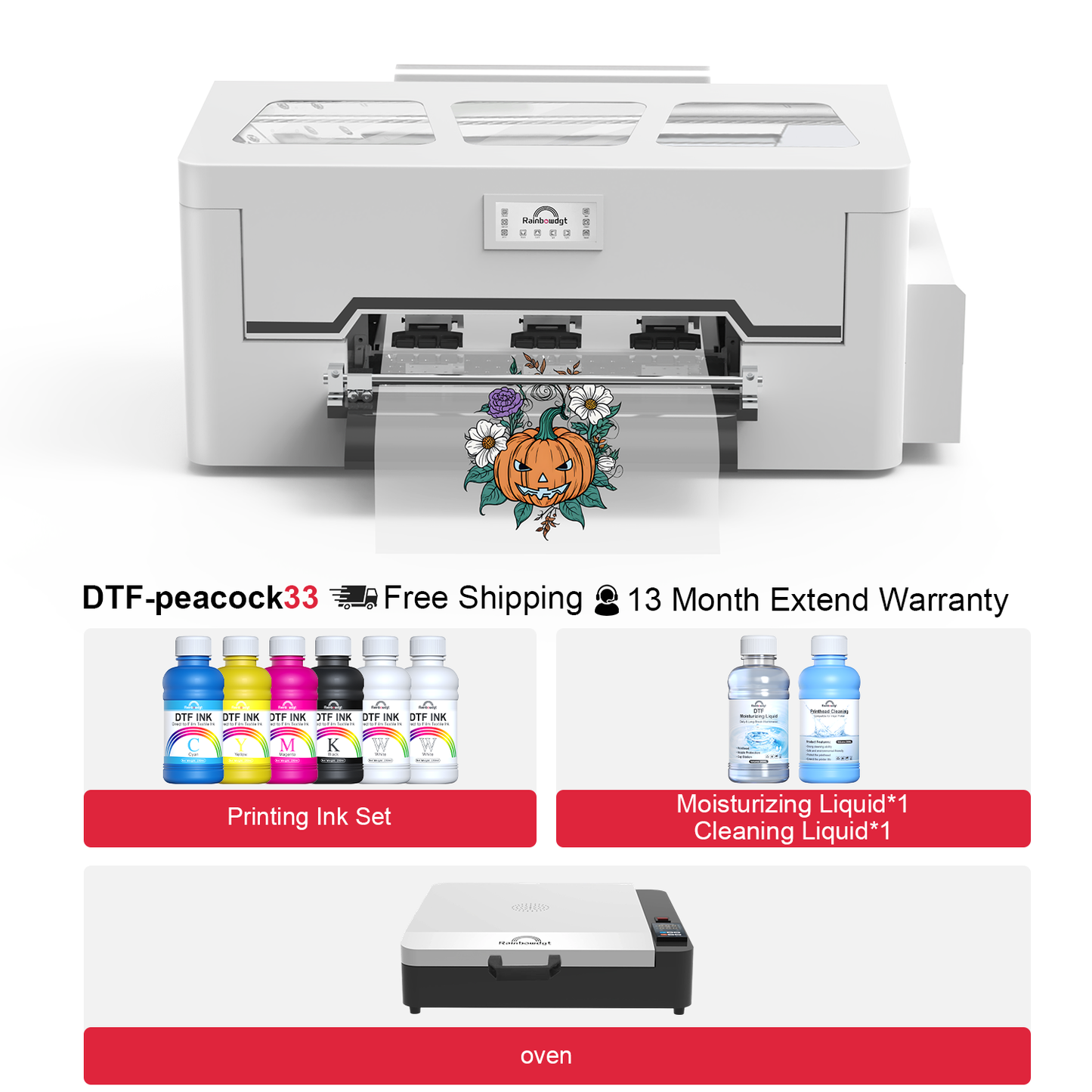 Peacock33 (Single XP600) A3 DTF Printer