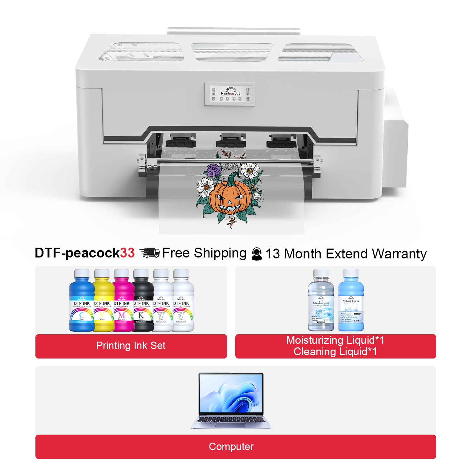 Peacock33 (Single XP600) A3 DTF Printer