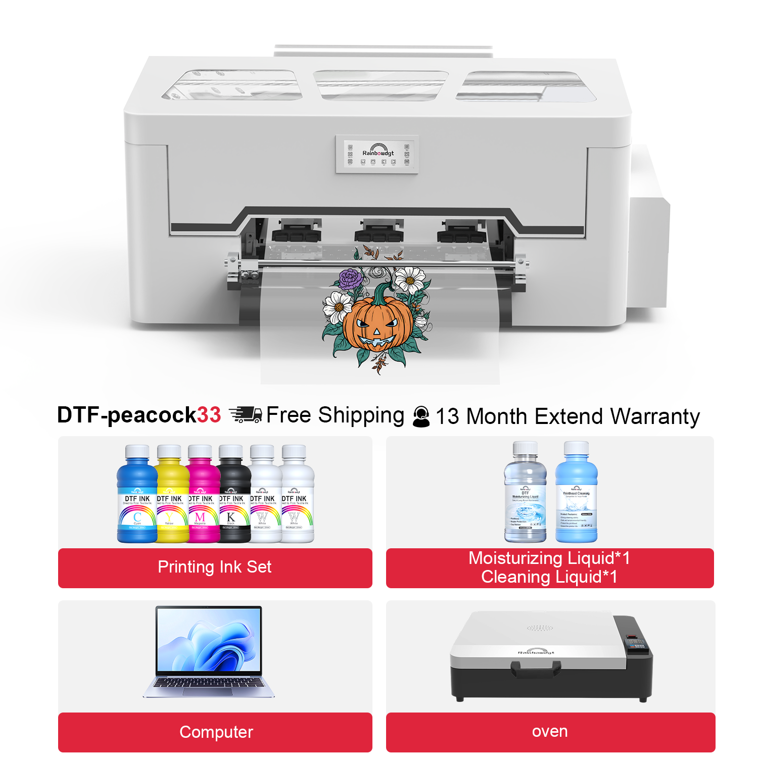 Peacock33 (Single XP600) A3 DTF Printer