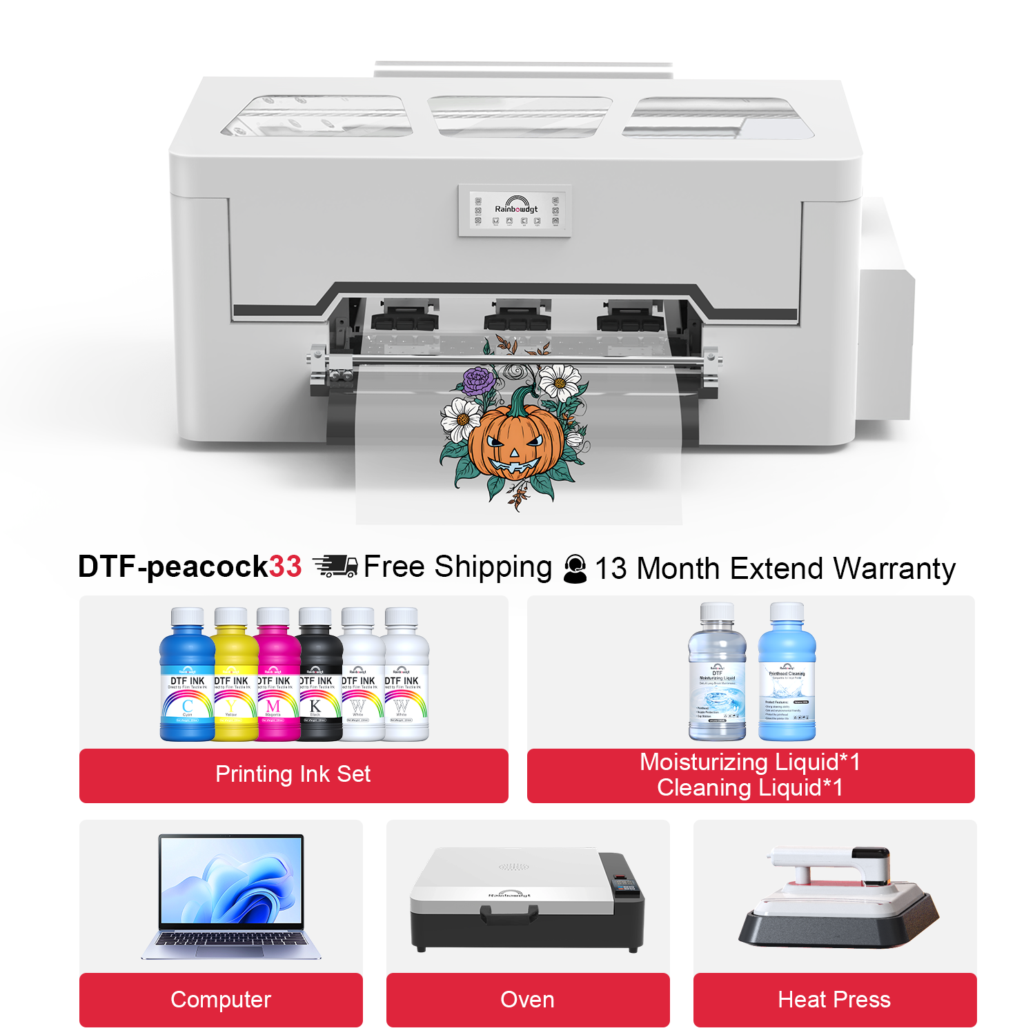 Peacock33 (Single XP600) A3 DTF Printer