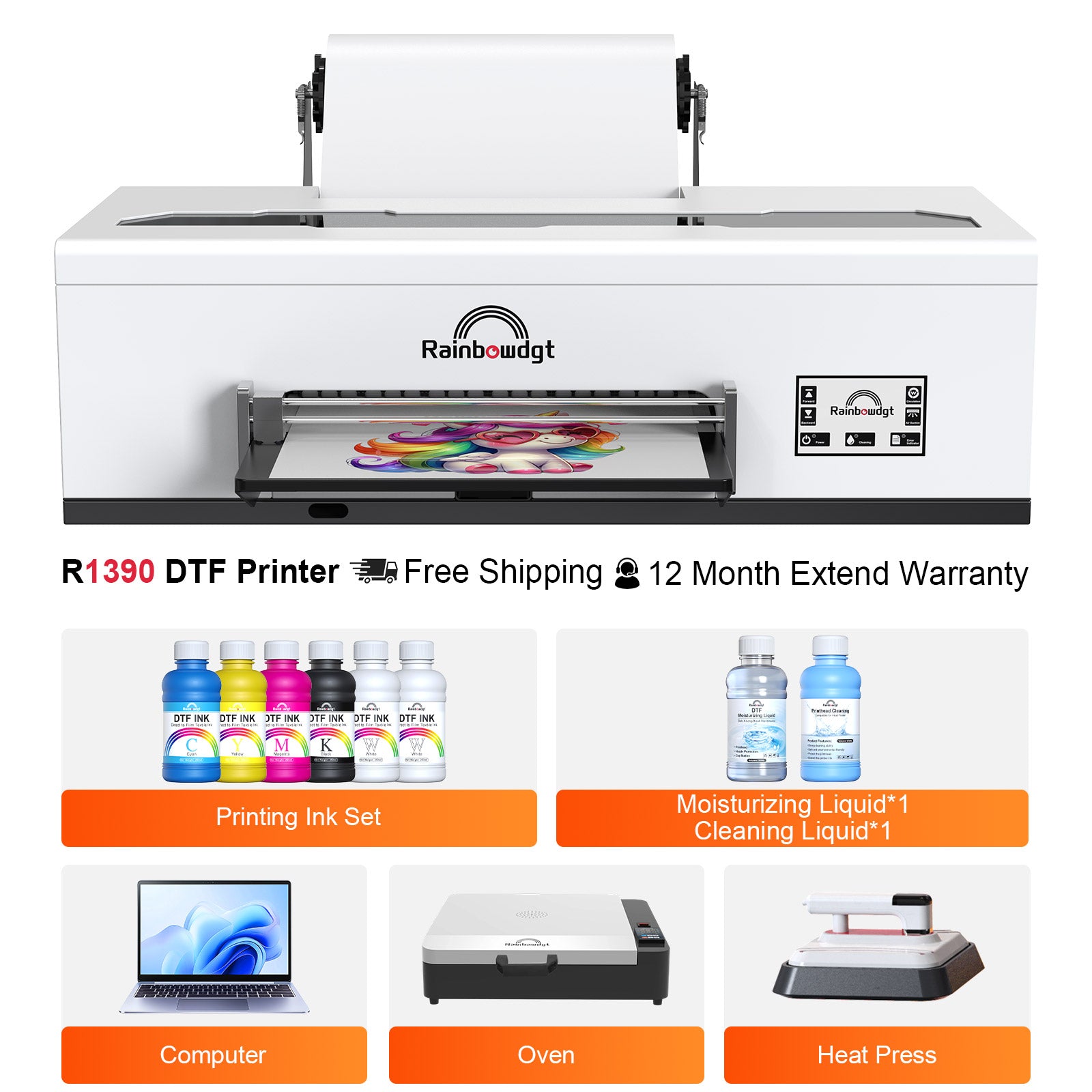 R1390 DTF Printer | Professional Industrial Solution | Rainbowdgt