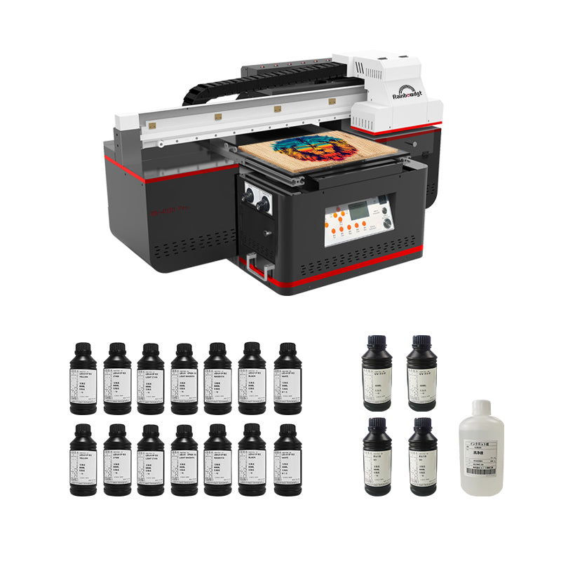 Mini printer UV A3 desktop model for versatile flatbed and rotary printing on diverse materials