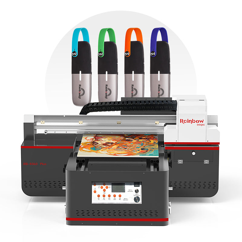 RB-4060 Plus UV flatbed printer A2 size with printhead heating and versatile material compatibility