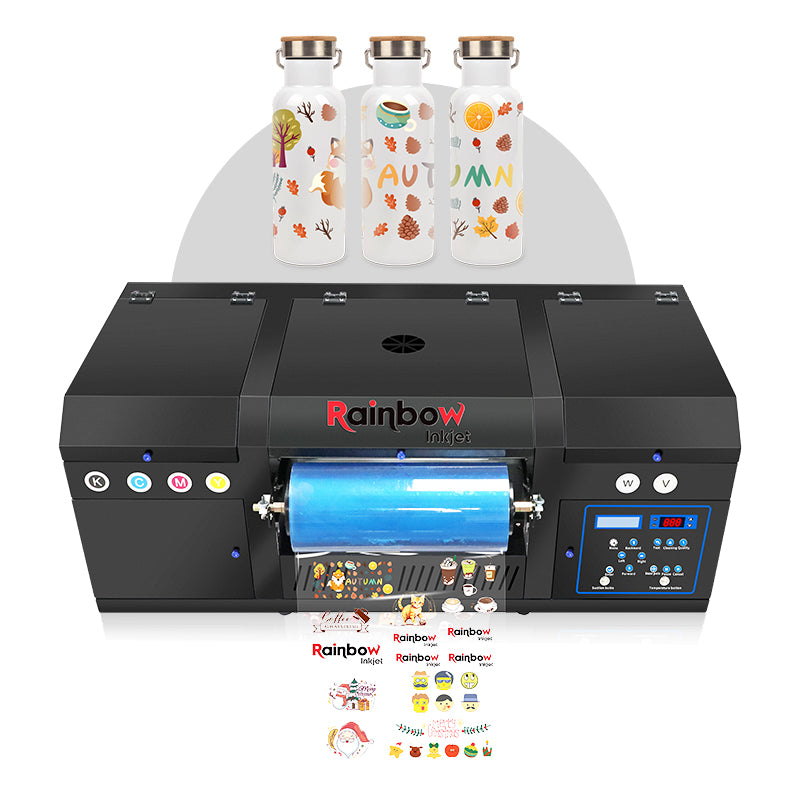 Rainbowdgt UVR-33 small UV DTF printer for efficient and versatile UV transfers