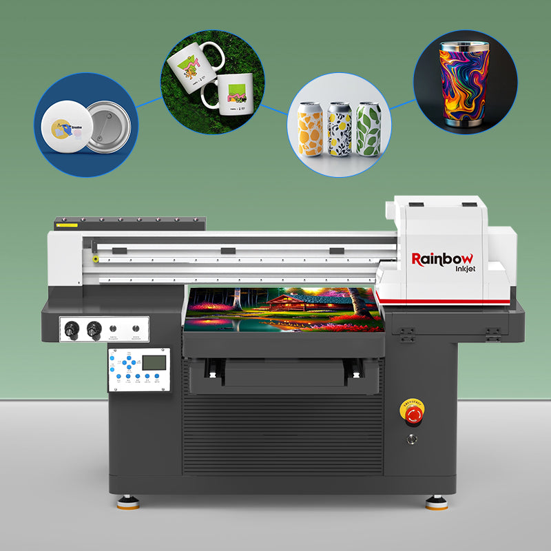 Compact A2 sultraviolet UV printer with Epson printheads and dual HiWin guideways